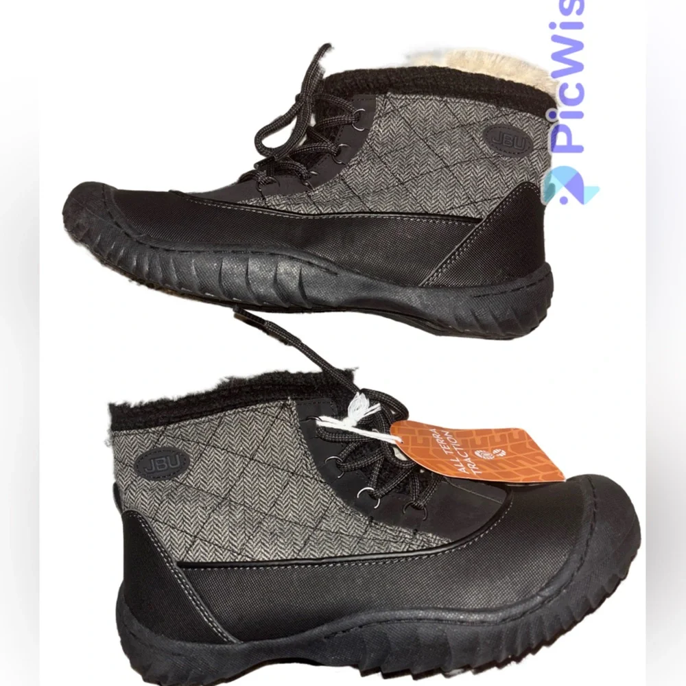 Jambu Jane Boot Quilted Herringbone Bootie Faux Fur Lined Women's Size 10